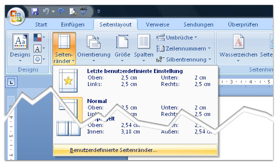 Word 2008 Seitenränder einrichten