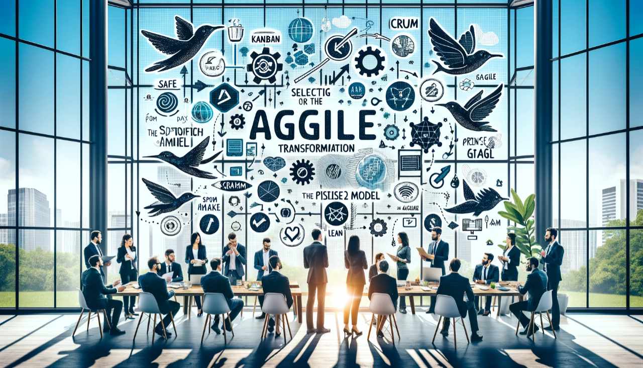Agile Transformation - Wie du die besten Methoden für dein Unternehmen auswählst (genrated with DALL·E 2)